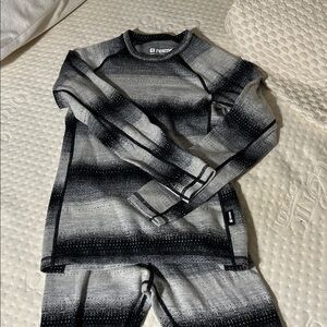Reima 80% WOOL Kids' Gray and Black Thermal Set